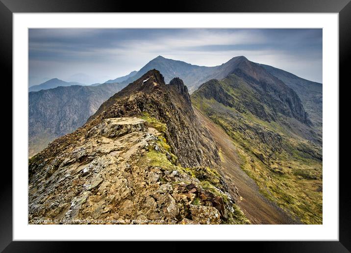 Crib Goch, early morning in May (2) Framed Mounted Print by Chris Drabble