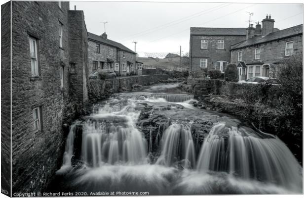 Majestic Waterfall in Hawes Canvas Print by Richard Perks