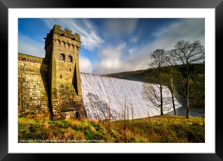 Derwent Dam tower Framed Mounted Print by Chris Drabble