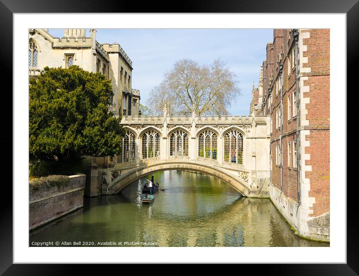 Bridge of Sighs St Johns College Cambridge Framed Mounted Print by Allan Bell