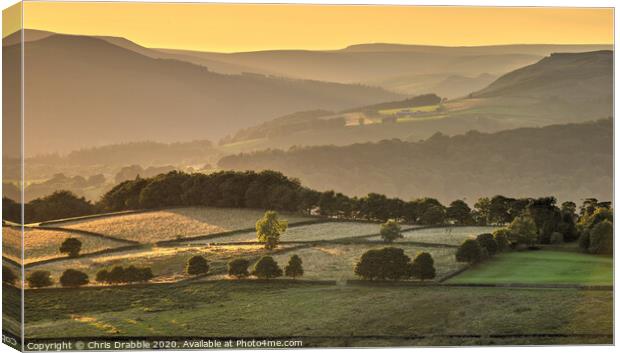 Derwent Valley sunset Canvas Print by Chris Drabble