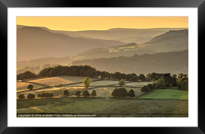 Derwent Valley sunset Framed Mounted Print by Chris Drabble
