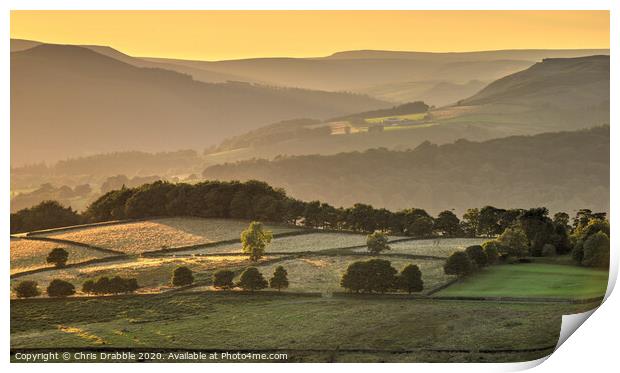 Derwent Valley sunset Print by Chris Drabble