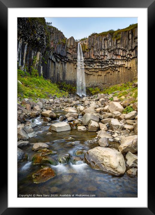 Svartifoss waterfall  in Iceland Framed Mounted Print by Pere Sanz