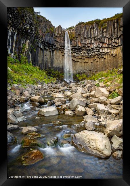 Svartifoss waterfall  in Iceland Framed Print by Pere Sanz