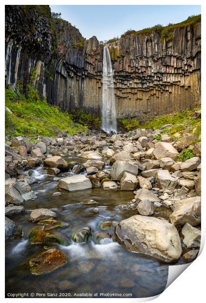 Svartifoss waterfall  in Iceland Print by Pere Sanz