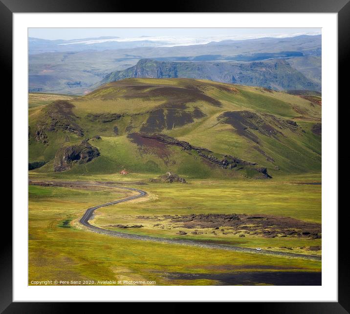 Beatiful green landscape as seen from Dyrhólaey, Iceland Framed Mounted Print by Pere Sanz