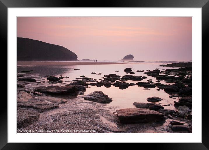Dusk at Portreath Framed Mounted Print by Andrew Ray