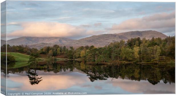 Tarn Hows Reflection Canvas Print by Paul Compton