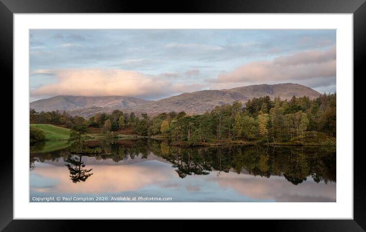 Tarn Hows Reflection Framed Mounted Print by Paul Compton