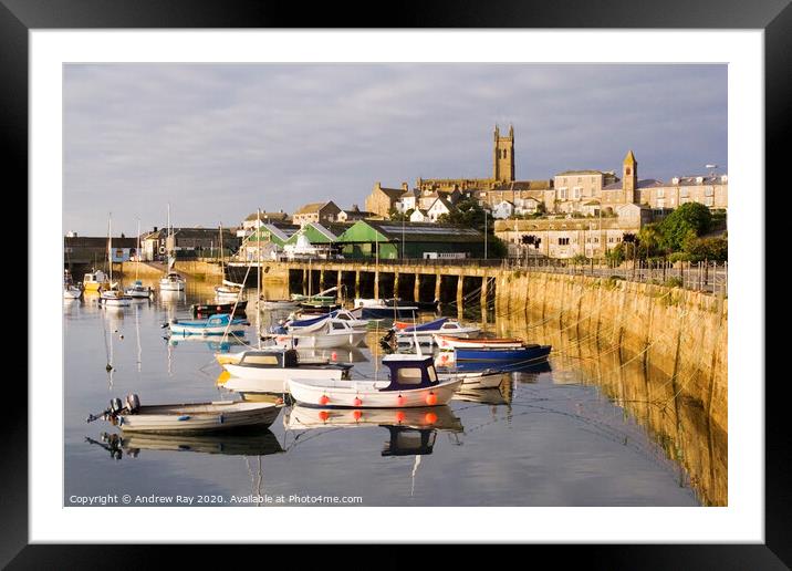Penzance Harbour Framed Mounted Print by Andrew Ray