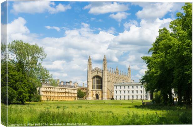Kings college and Chapel and Trinity college from  Canvas Print by Allan Bell