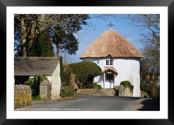 Roundhouse , Veryan Framed Mounted Print by Andrew Ray