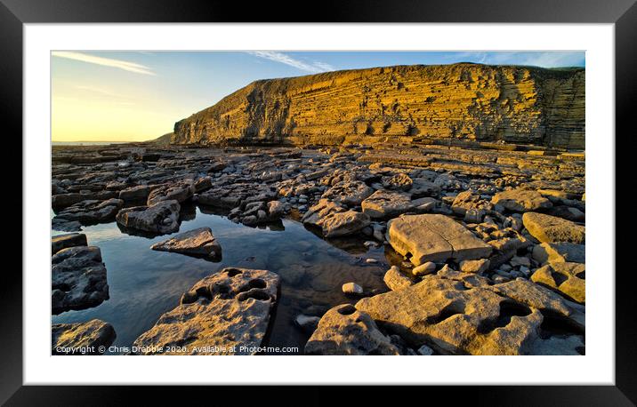 Dunraven Bay, Southerndown (4) Framed Mounted Print by Chris Drabble