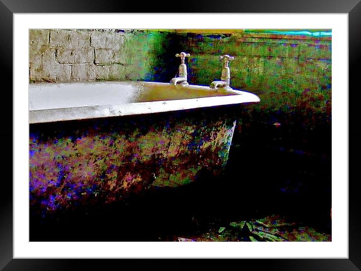 Derelict Bath Framed Mounted Print by val butcher