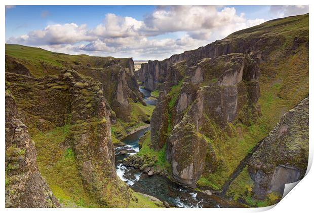 Fjadrargljufur Canyon, Iceland Print by Arterra 