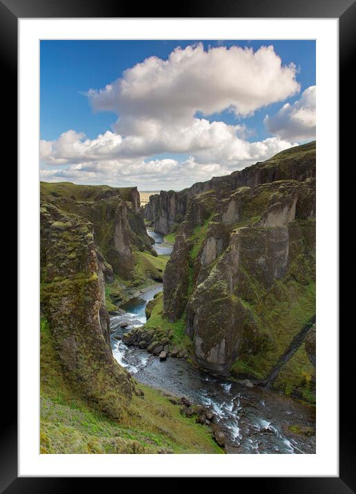 Fjadrargljufur Gorge in Summer, Iceland Framed Mounted Print by Arterra 
