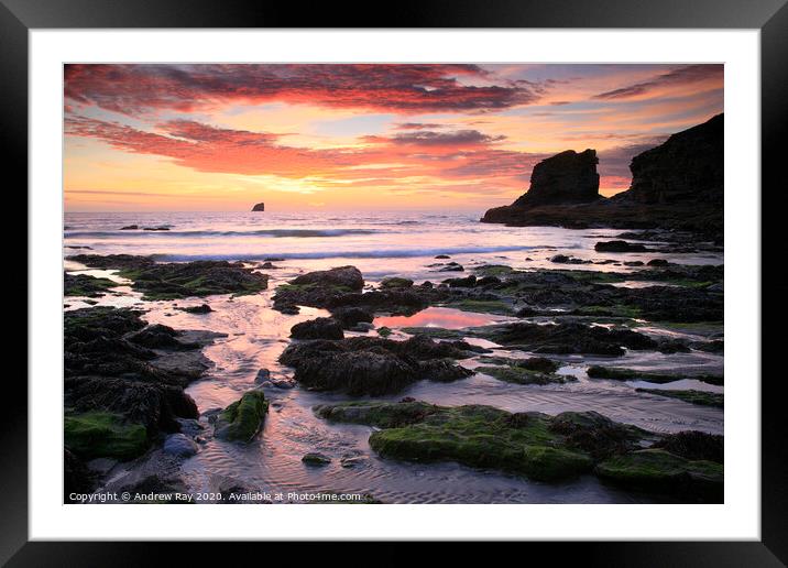 Trevellas Porth Framed Mounted Print by Andrew Ray