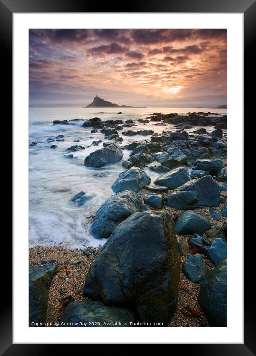 The Mount at sunset Framed Mounted Print by Andrew Ray