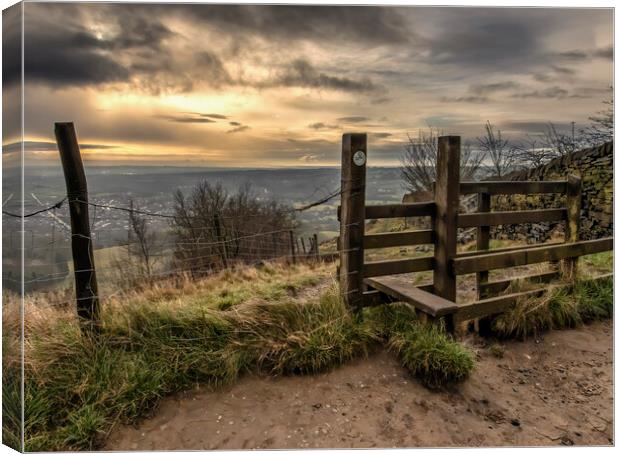 View from Peel Tower Holcombe Hill Ramsbottom Bury Canvas Print by Jonathan Thirkell