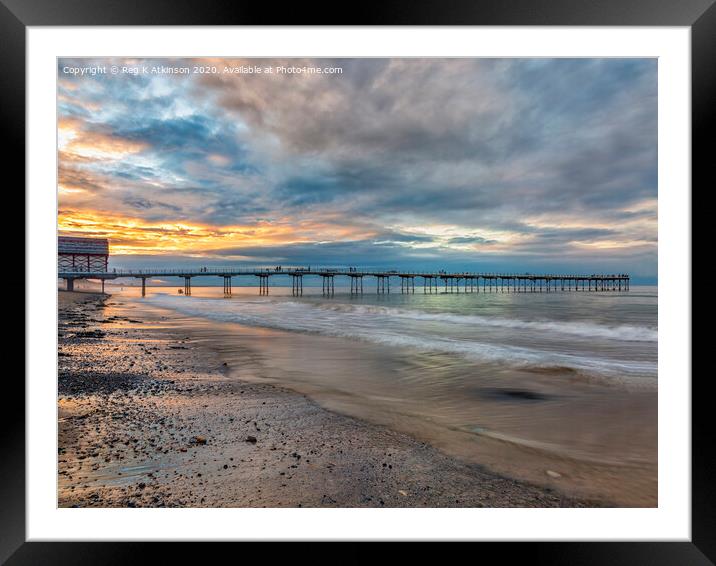 Saltburn Pier Sunset Framed Mounted Print by Reg K Atkinson