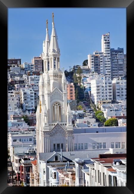 Saint Peter Paul Catholic Church Steeples Houses San Francisco C Framed Print by William Perry
