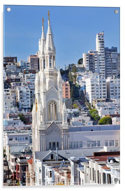 Saint Peter Paul Catholic Church Steeples Houses San Francisco C Acrylic by William Perry