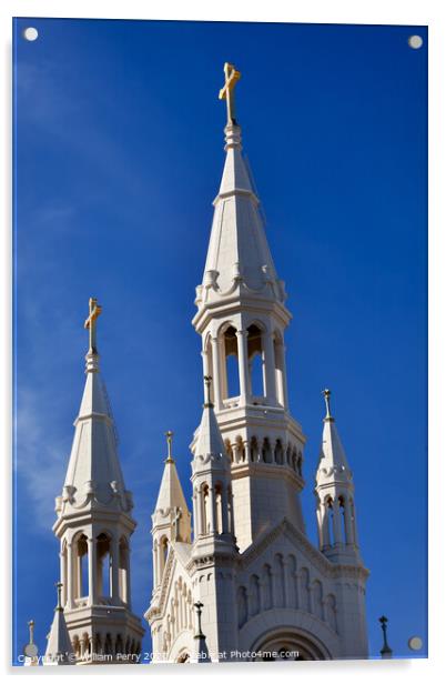 Saint Peter Paul Catholic Church Steeples San Francisco California Acrylic by William Perry