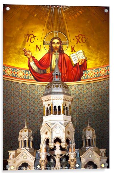 Christ the Pantocrator Interior Saint Peter Paul Catholic Church Acrylic by William Perry