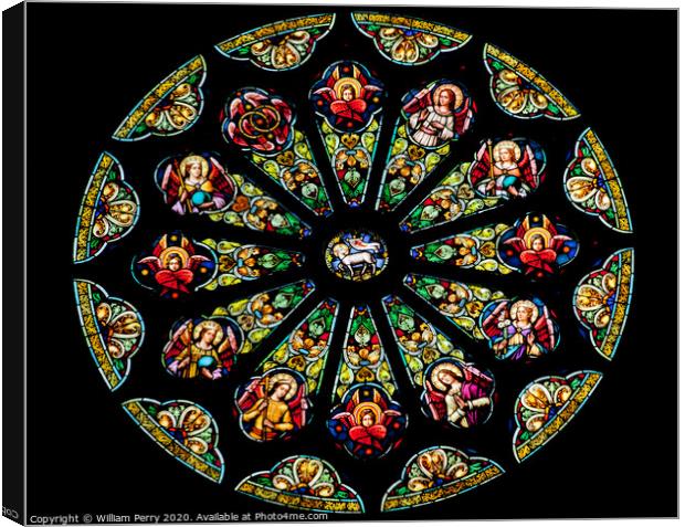 Rose Window Saint Peter Paul Catholic Church San Francisco California Canvas Print by William Perry