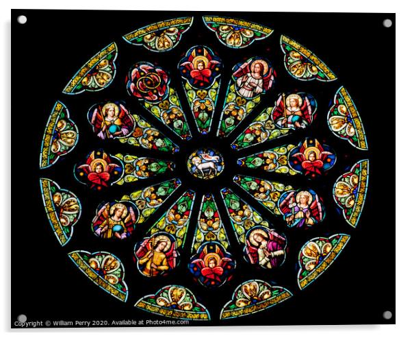 Rose Window Saint Peter Paul Catholic Church San Francisco California Acrylic by William Perry