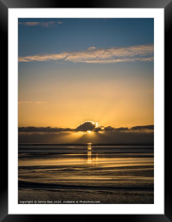Sunset behind the clouds  Framed Mounted Print by Jonny Gios
