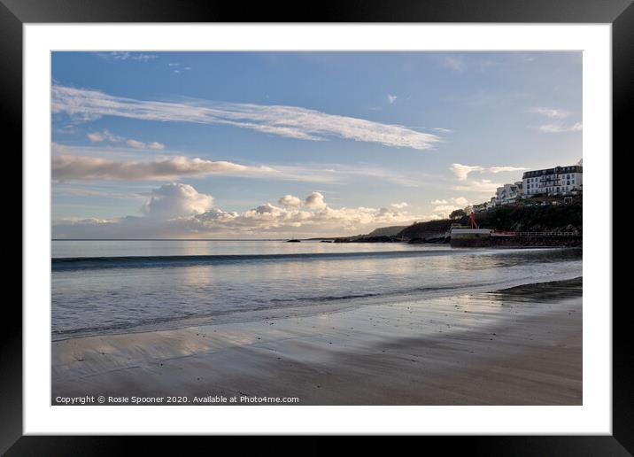 Low Tide on Looe Beach Cornwall Framed Mounted Print by Rosie Spooner