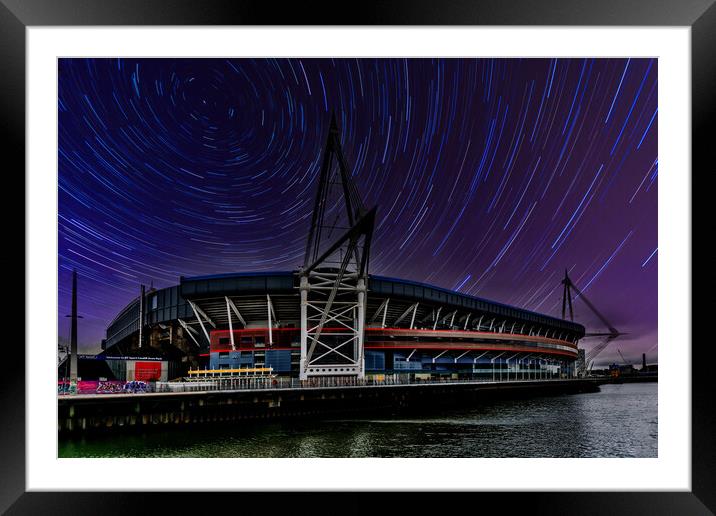 Stars Over The Principality Stadium Framed Mounted Print by Steve Purnell