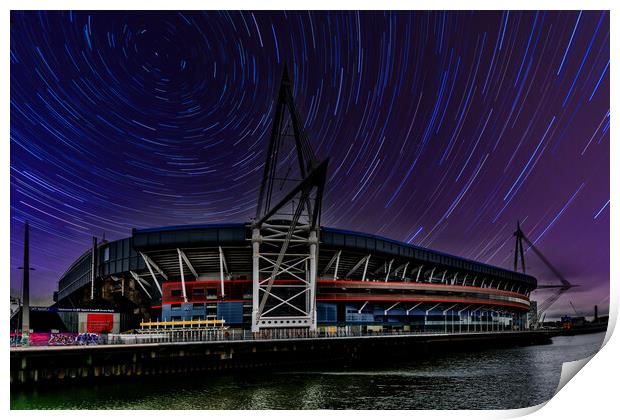 Stars Over The Principality Stadium Print by Steve Purnell