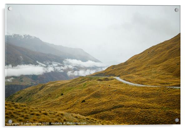 Towards Arrowtown - Otago Acrylic by Laszlo Konya