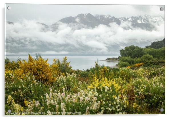 Misty Lake Wakatipu - Queenstown Acrylic by Laszlo Konya