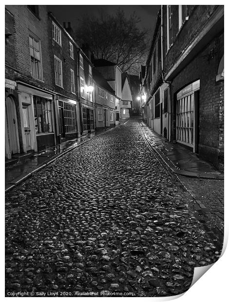 Elm Hill at Night, Norwich  Print by Sally Lloyd