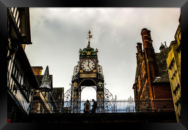 ''Meet me under the Clock'' - Chester Framed Print by Paddy Art