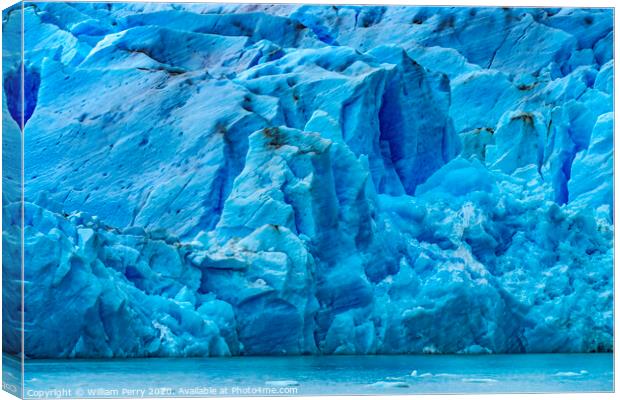 Blue Glacier Lake Torres del Paine National Park Chile Canvas Print by William Perry