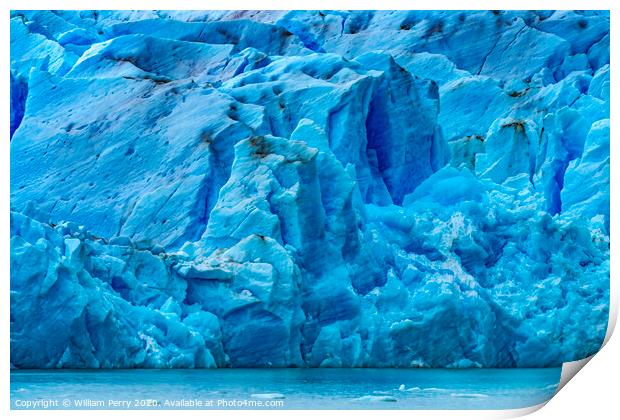 Blue Glacier Lake Torres del Paine National Park Chile Print by William Perry