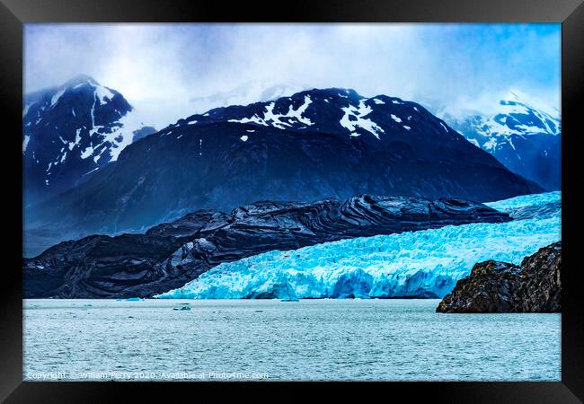 Blue Glacier Lake Torres del Paine National Park Chile Framed Print by William Perry