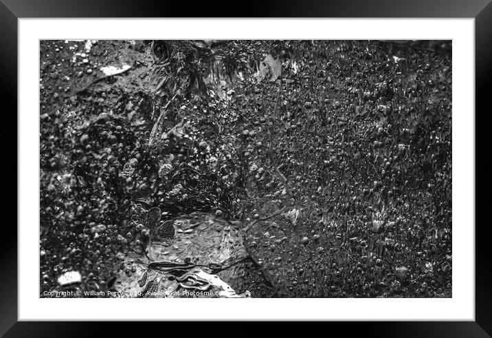 Black White Glacier Ice Abstract Torres del Paine National Park  Framed Mounted Print by William Perry