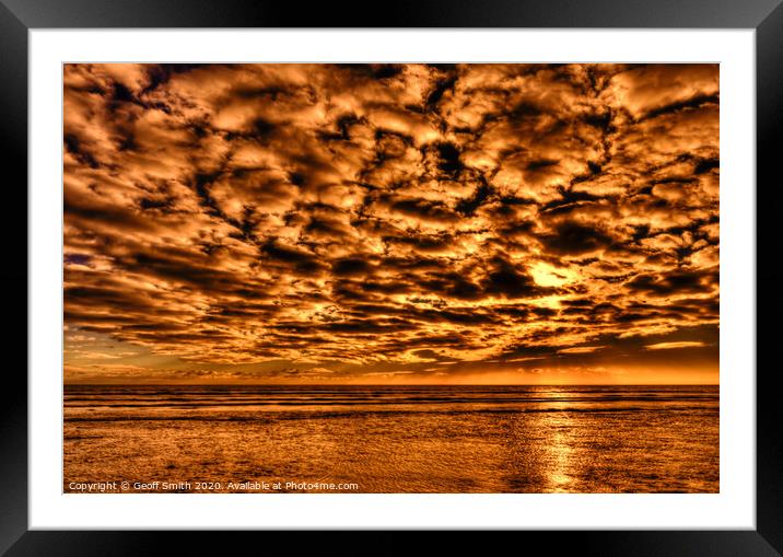 Golden Orange Sunset at Sea Framed Mounted Print by Geoff Smith