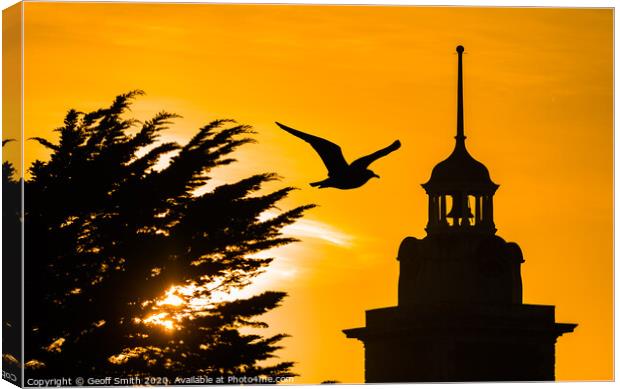 Sunset by Clock Tower Canvas Print by Geoff Smith