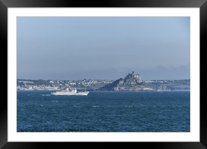 Scillonian in Mounts Bay Framed Mounted Print by Simon Maycock