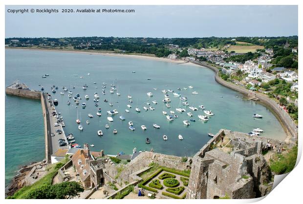 Gorey Harbour in Jersey, Channel Islands Print by Rocklights 