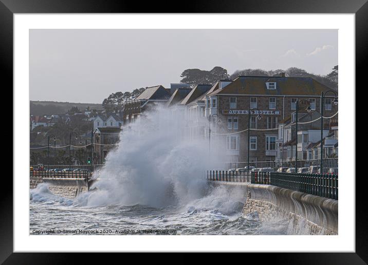 Penzance Waves Framed Mounted Print by Simon Maycock