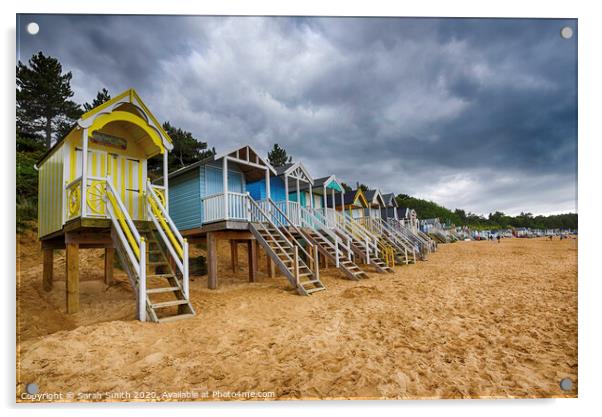 Wells next The Sea Beach Huts Acrylic by Sarah Smith