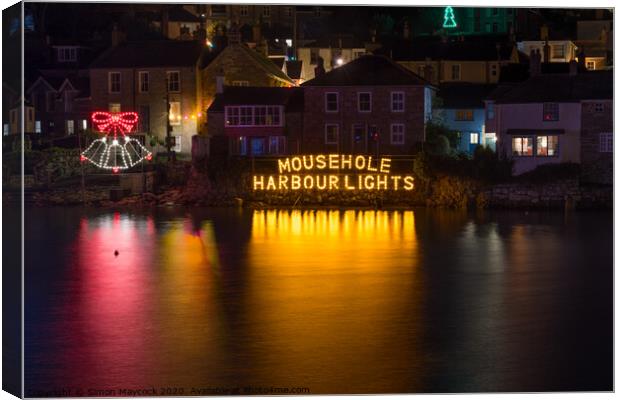 Mousehole harbour lights 161219 Canvas Print by Simon Maycock